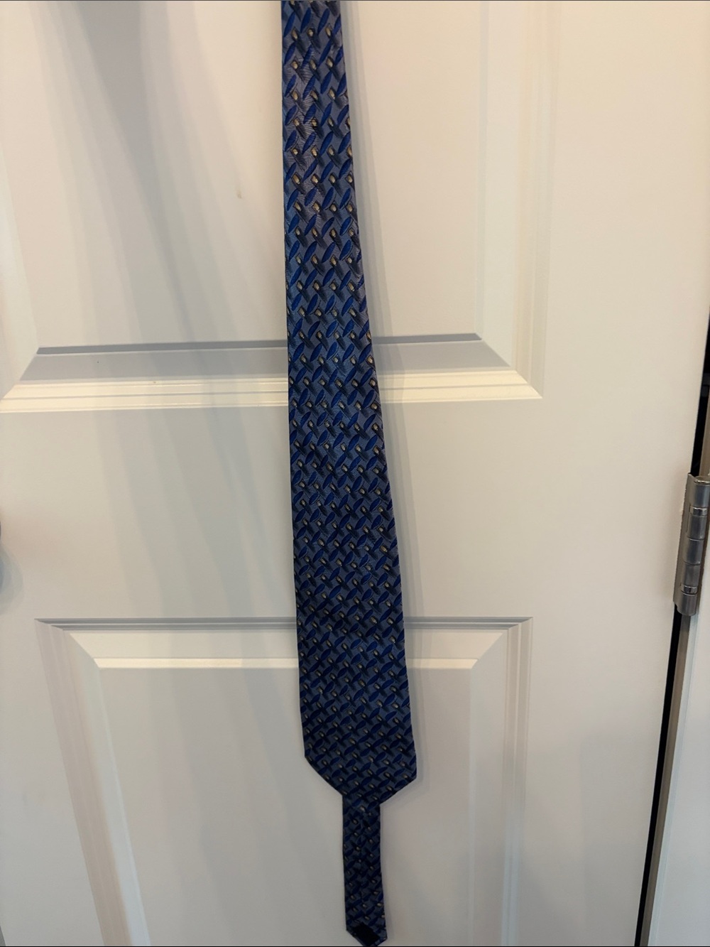 J. Garcia Navy and Blue Geometric Silk Tie